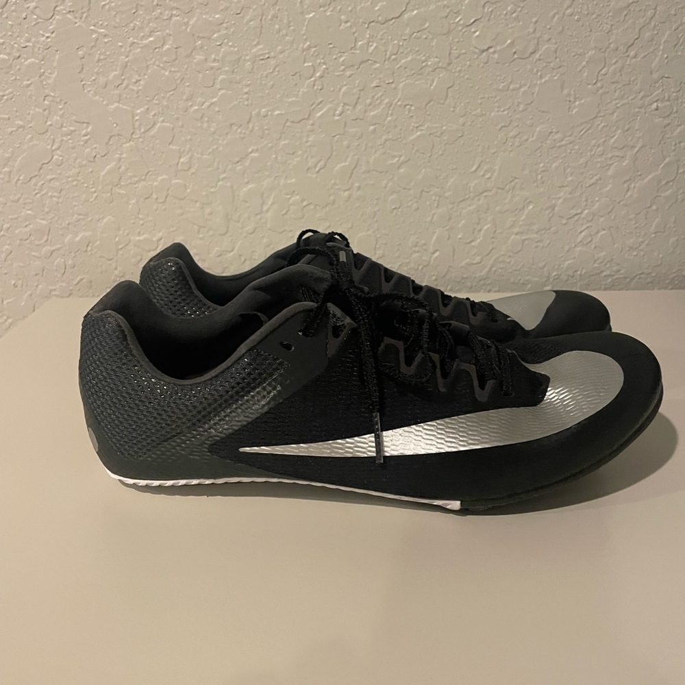 Nike Zoom Rival Sprint Track Shoes Spikes Men’s Size 10 Black Silver DC8753-001